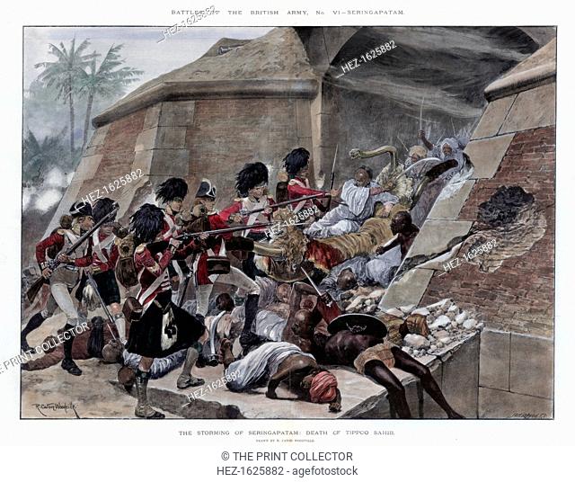 The storming of Seringapatam resulting in the death of Tippu Sultan, 1894. In the fourth Anglo-Mysore War in 1799, the Battle of Seringapatam was the final...