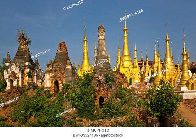 NYAUNG OHAK and SHWE INN THEIN are located at INDEIN and consist of ancient and recently built BUDDHIST SHRINES, Burma