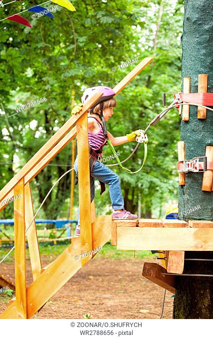 The obstacle course in adventure park