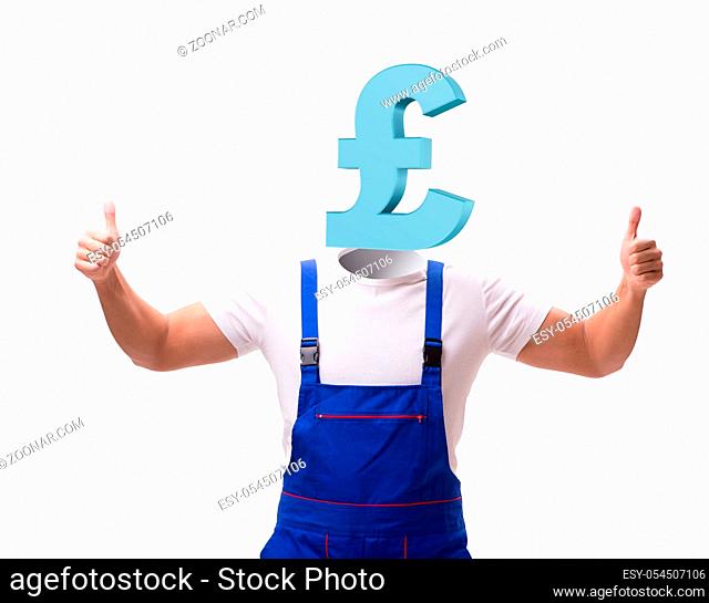 The worker with yen head in business concept