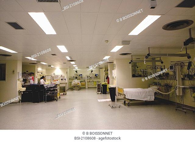 OBSERVATION WARD Photo essay from hospital. Hospital of Meaux 77, France. Observation ward