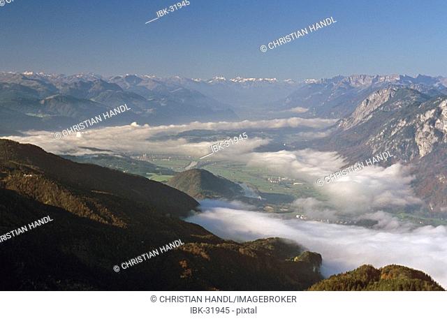 Kufstein valley seen from summit Naunspitze Tyrol Austria