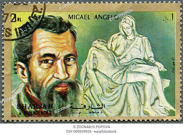 SHARJAH DEPENDENCIES - 1972 : shows Michelangelo (1475-1564)