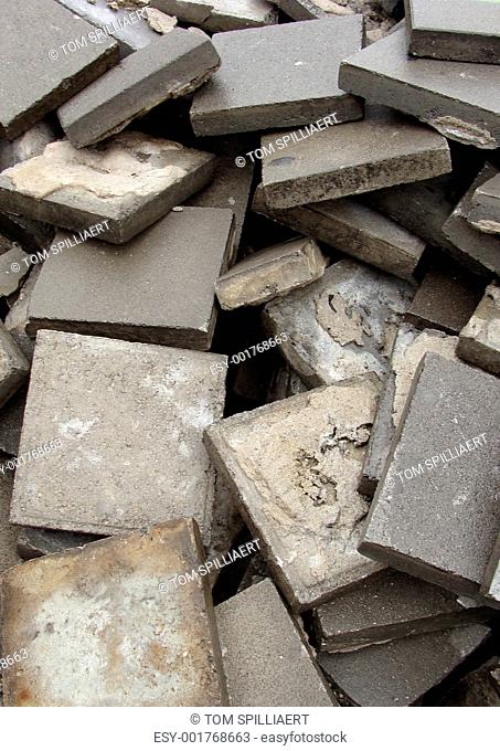 stack of square pavement tiles
