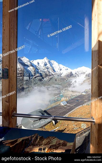 Wilhelm Swarovski Observatory, interior view, view to the outside, during the day, view to Großglockner in good weather