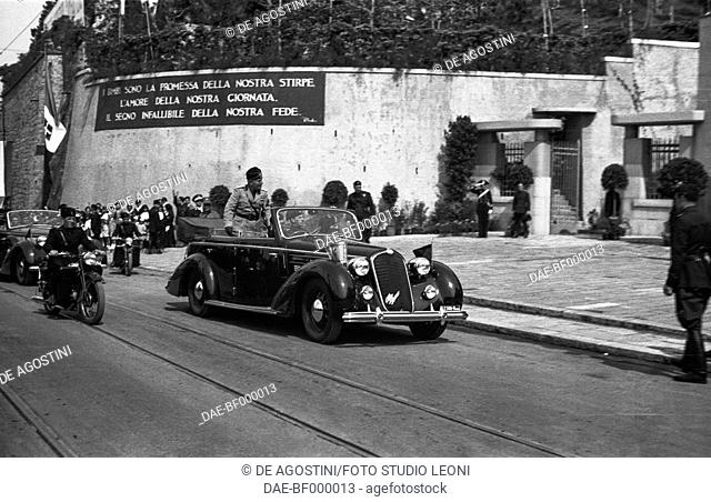 Benito Mussolini visiting Gaslini hospital, May 15, 1938, Genoa, Italy, 20th century. Genoa, Foto Studio Leoni