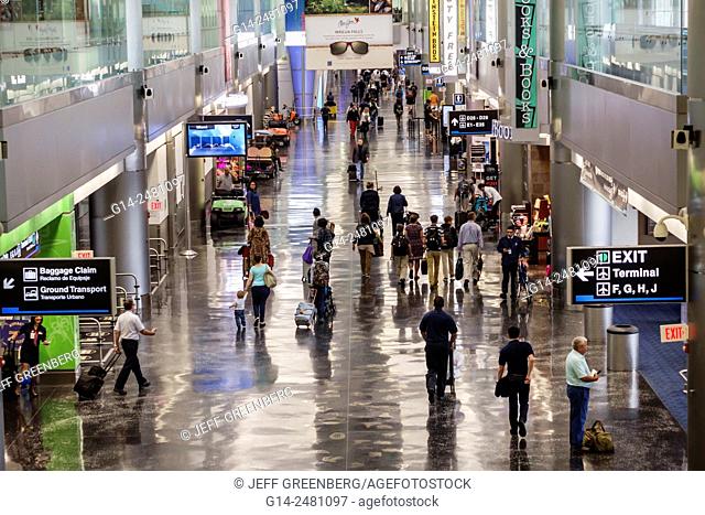 Florida, South, Miami, International Airport, MIA, terminal, concourse, gate area, inside, interior, connecting flights