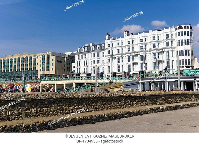 King's Road Arches and seaside esplanade, Brighton, East Sussex, England, United Kingdom, Europe