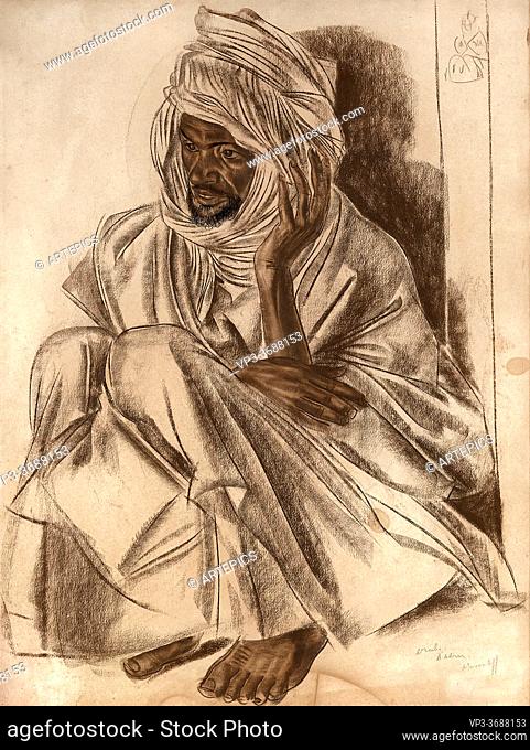 Yakovlev Aleksandr Evgenevich - Portrait of an Arab from Adrar - Russian School - 19th Century