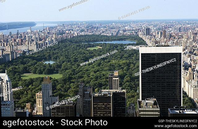 The skyline of New York City overlooking Central Park, United States of America