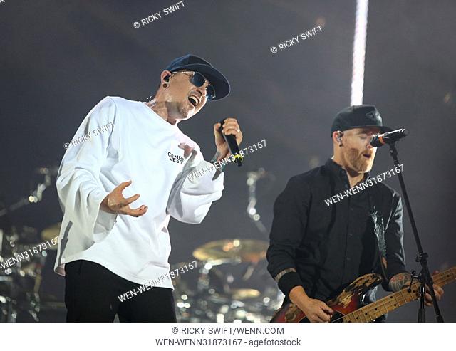 Linkin Park performing at the O2 Arena in London Featuring: Linkin Park Where: London, United Kingdom When: 03 Jul 2017 Credit: Ricky Swift/WENN.com