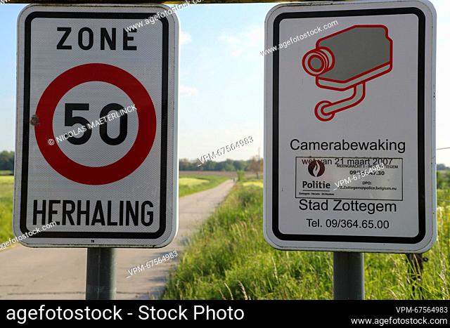 Illustration picture shows a traffic sign indicating F4a 50 km/h zone in Lierde on Friday 19 May 2023. BELGA PHOTO NICOLAS MAETERLINCK