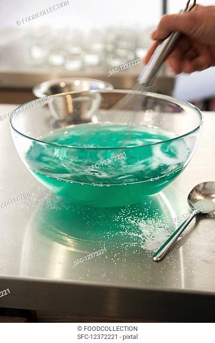Whisking a jelly mixture