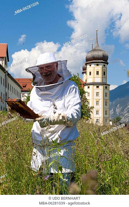 Austria, Tyrol, Stams, Abbey Stams, Cistercian cloister, beekeeping, beekeeper father Norbert
