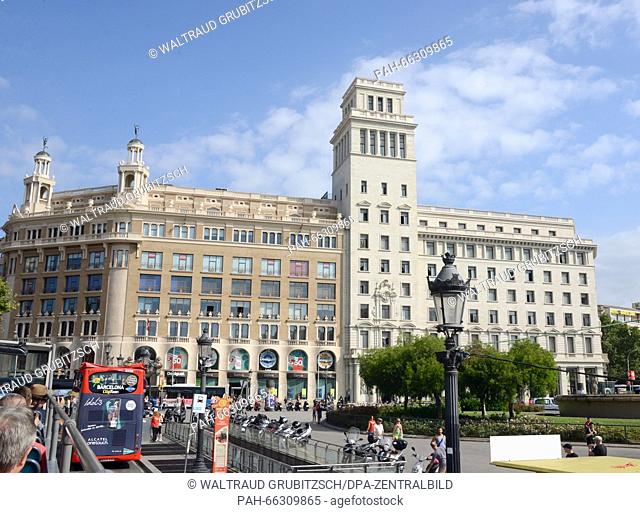 View on the cultural center of Barcelona on the Placa de Catalunya (Catalonia Square) - Caja de Madrid of the Montemadrid Foundation in Barcelona, Spain