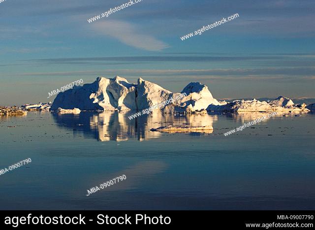 Icebergs in Disko Bay on Midsummer, Greenland