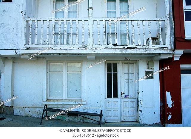 facade of old house in the village of Redes in the estuary of Betanzos  Coruña