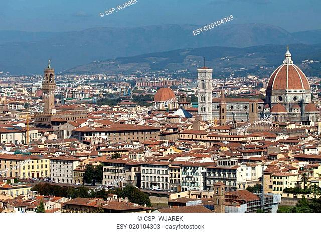Florence, Tuscany, Italy . View from the Michelangelo's Piazza
