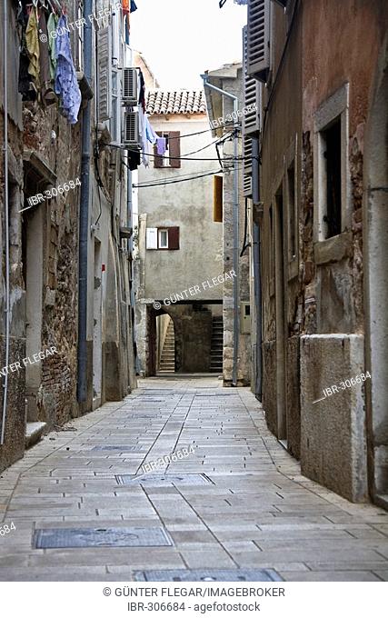 Narrow alleys in the Old Town of Labin Istria Croatia