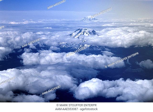 Mount Hood peeking out from Clouds, OR