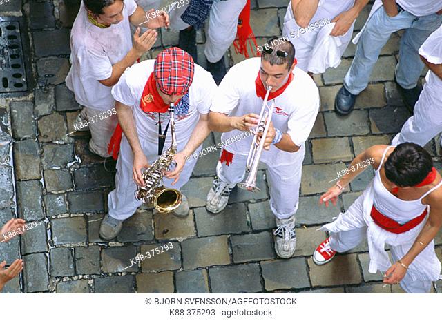Street party during San Fermin Festival. Pamplona. Navarre, Spain