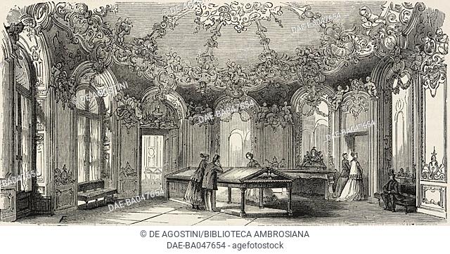 Oval room in the French National Archives (Hotel de Soubise), Paris, France, illustration from L'Illustration, Journal Universel, No 1296, Volume L, December 28
