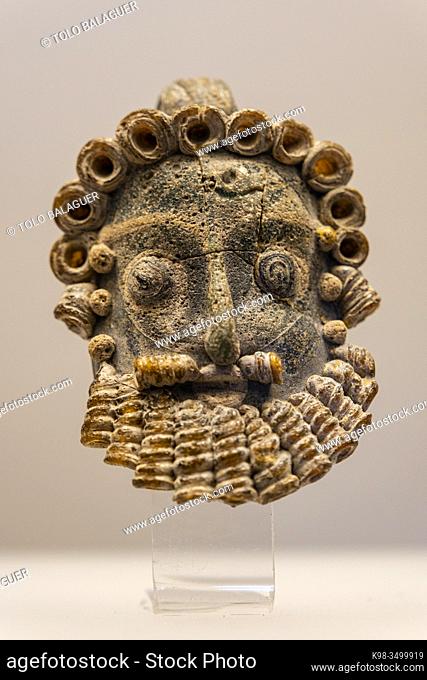 pendant in the shape of a bearded male, from Carthage, 4th-3rd cent. BCE, Carthage National museum, The Coliseum , Rome, Lazio, Italy ,