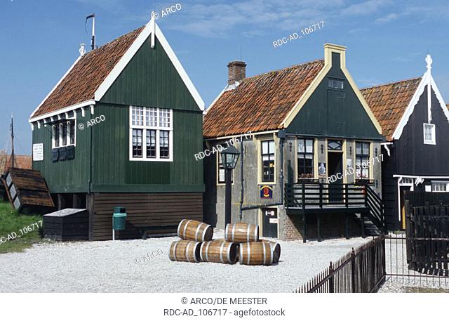 Fishermen's houses in the Zuiderzee museum Enkhuizen Netherlands