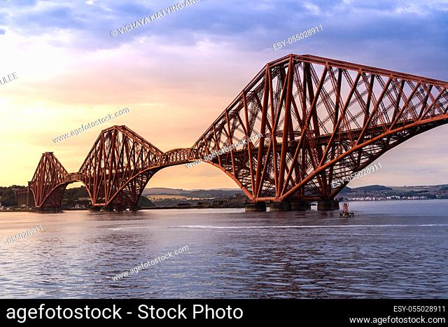 The Forth bridge, UNESCO world heritage site railway bridge in Edinburgh Scotland UK