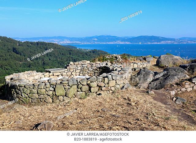 Poblado Castrexo Monte do Facho, The Iron-Age settlement of the Facho Mountain, Cabo de Home, Ria de Vigo, Cangas, Pontevedra province, Galicia, Spain