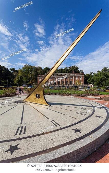 USA, North Carolina, Chapel Hill, University of North Carolina at Chapel Hill, giant sun dial