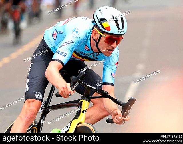 Belgian Tiesj Benoot pictured in action during the men elite road race at the UCI World Championships Cycling, 271, 1km from Edinburgh to Glasgow, Scotland