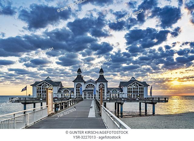 The Sellin Pier is a pier at the Baltic Sea. The pier is 394 meters long. It was inaugurated in 1998, Sellin, Ruegen Island, County Vorpommern-Ruegen