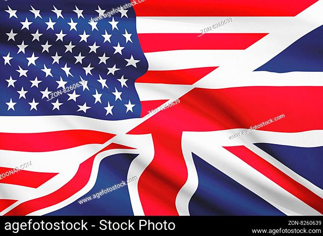 USA and British flag. Part of a series
