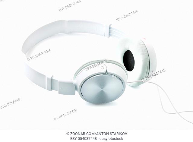 White headphones isolated on white