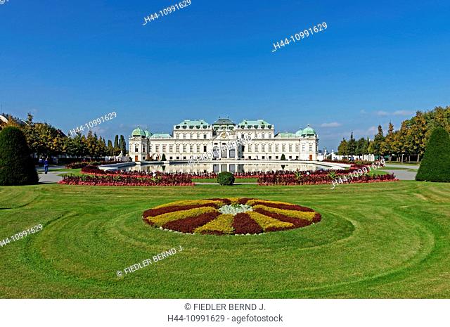 Castle, Belvedere, upper Belvedere, park, basin