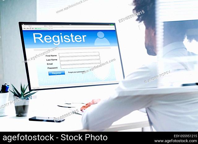 Site American Using Online Registration Form On Web Site