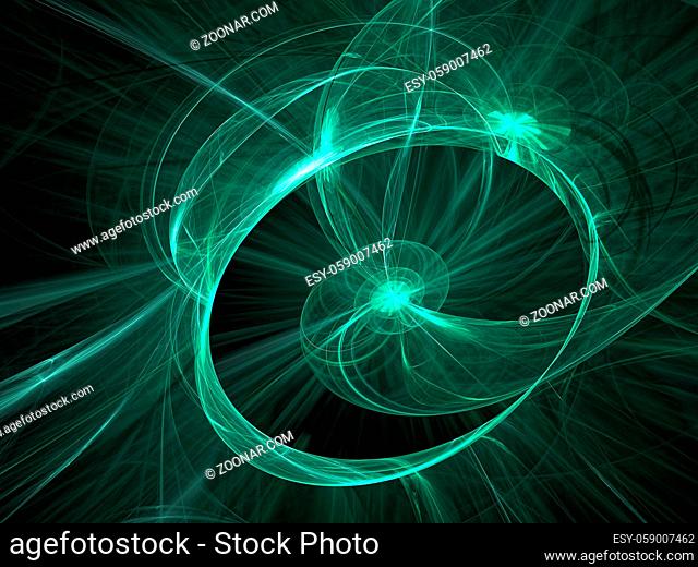 Technology or sci-fi background - abstract computer-generated image. Fractal art: luminous design round shape like glowing wheel