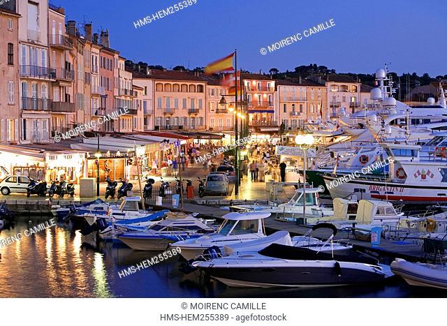 France, Var, Saint Tropez, the old harbour, Quai Jean Jaures