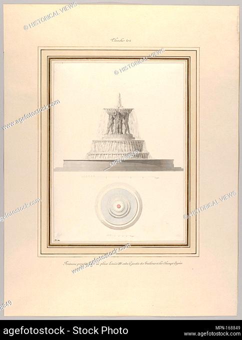 Project for a Fountain for La Place Louis XV. Artist: Pierre François Léonard Fontaine (French, Pontoise 1762-1853 Paris); Date: ca