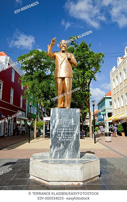 A bronze statue to Dr  Moises Frumencio Da Costa Gomez in Willemstad, Curacao, Netherland Antilles
