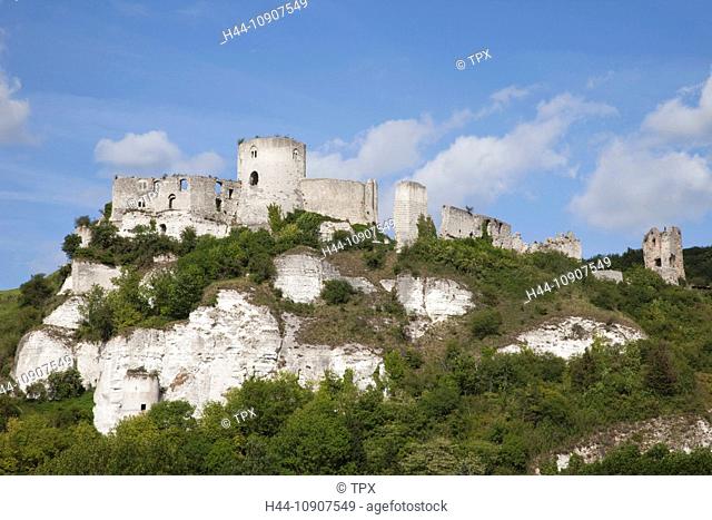 Europe, France, Les Andelys, Gaillard Castle, Chateau Gaillard, Castle, Castles, Tourism, Travel, Holiday, Vacation