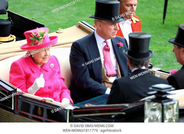 Royal Ascot 2017 held at Ascot Racecourse - Ladies Day Featuring: Prince Andrew, Duke of York, Queen Elizabeth II Where: Ascot