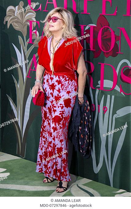 Amanda Lear on the Red carpet of the Green carpet Fashion Awards event at the Teatro alla Scala. Milan (Italy), September 22nd, 2019