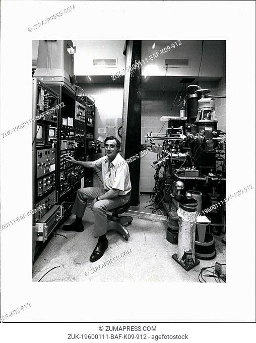 1968 - Albert V. Crewe Professor in the Department of Physics and in the Enrico Fermi Institute, University of Chicago, at the controls of one of the...