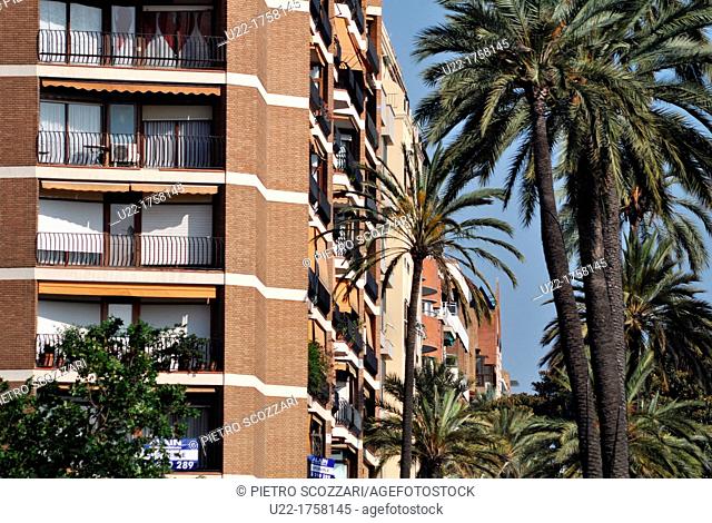Valencia, Spain: condos and palms by Llano del Real