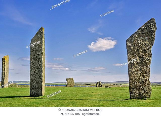Standing Stones of Stenness Orkney islands UK