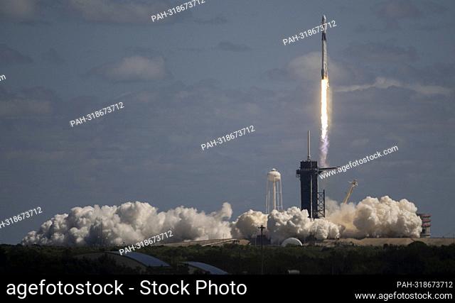 A SpaceX Falcon 9 rocket carrying the company's Crew Dragon spacecraft is launched on NASA’s SpaceX Crew-5 mission to the International Space Station with NASA...