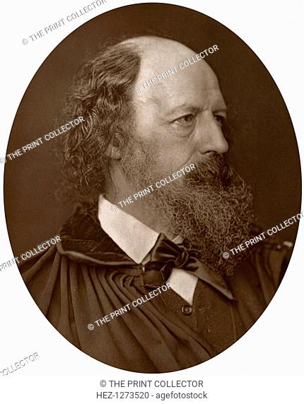 Alfred Tennyson, DCL, FRS, English Poet Laureate, 1883. From Men of Mark: a gallery of contemporary portraits of men distinguished in the Senate, the Church