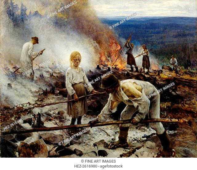 Under the Yoke (Burning the Brushwood). Artist: Järnefelt, Eero (1863-1937)